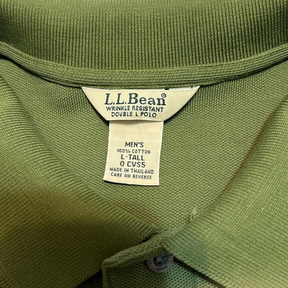L.L Bean Men’s Green Long Sleeve Polo Shirt Size Large Tall - Picture 4 of 6